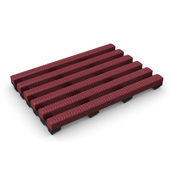 Anti-Slip, Barefoot Self Draining Matting 2'x33' Mulberry Red, Durable Corp, Mfr#: H2K2x33MBR